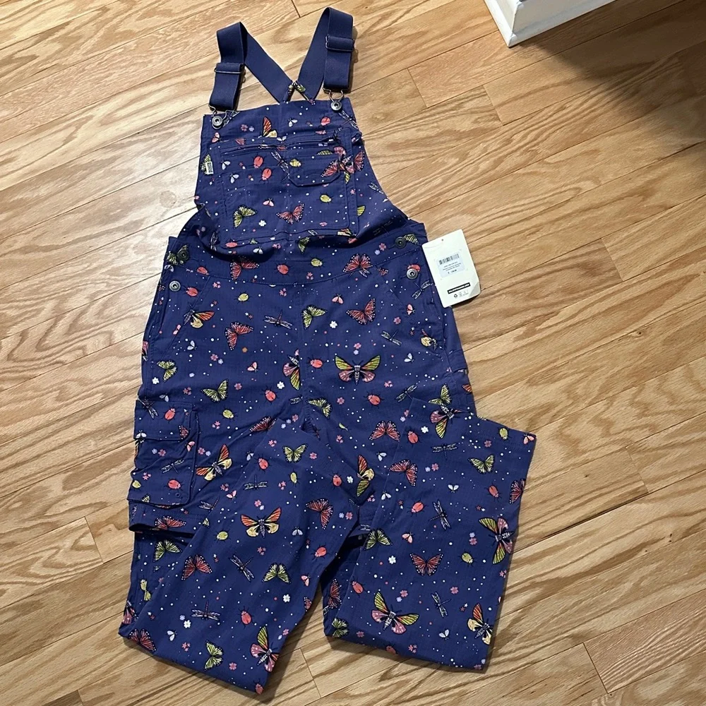 Duluth Trading Co Women’s Navy Butterfly Convertible Overalls - Picture 3 of 4